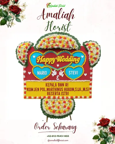 Karangan Papan Bunga Pernikahan di Ciracap